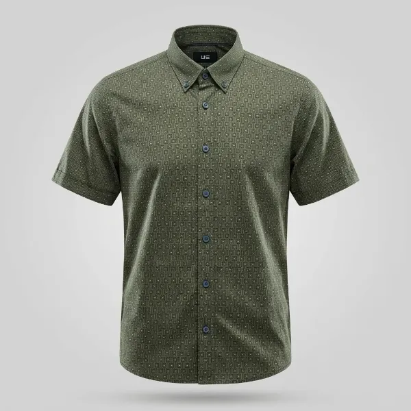 WE – Chemise Motif Geo Kaki