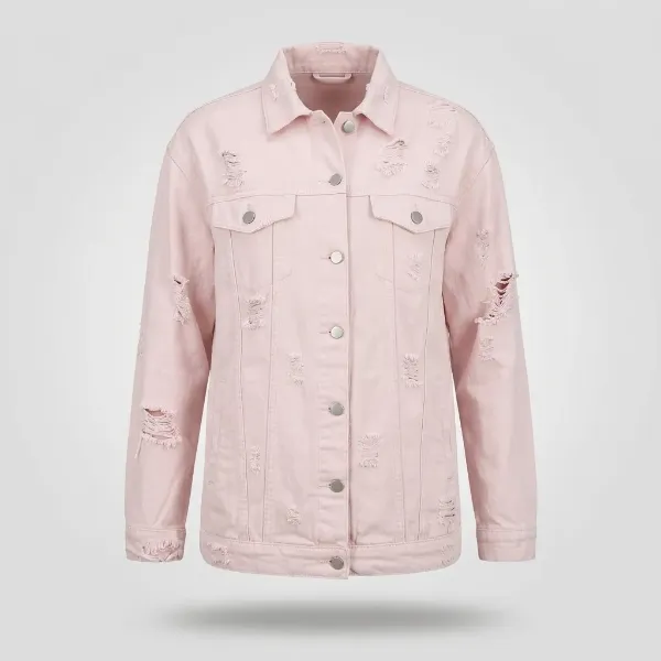 PINK RIOT – Veste Denim Destroy Rose