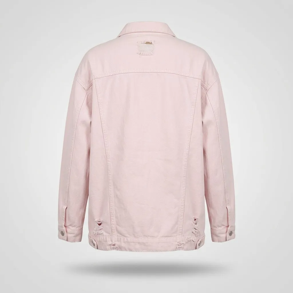 PINK RIOT – Veste Denim Destroy Rose